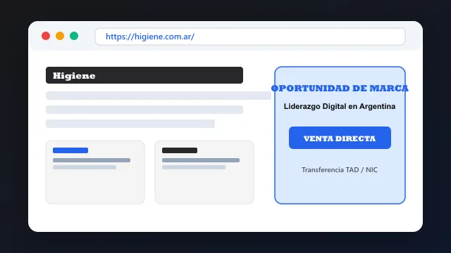 Modelo de aplicación comercial y proyectos digitales para higiene.com.ar